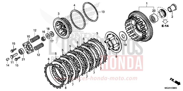 CLUTCH for CB500F ABS PEARL HIMALAYAS WHITE (NHA87) from 2014